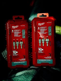 $50 each Milwaukee 4-Piece Carbide Hole Cutter Kit (x2)