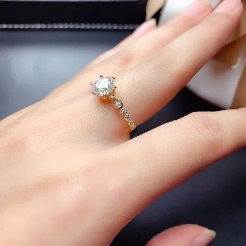 "Romantic Beautiful Carved Zircon Gold Plated Dainty Ring for Women, L278
 
 
