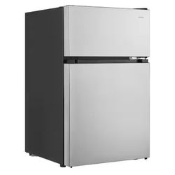 3.1 cu. ft. 2-Door Mini Refrigerator in Stainless Steel with Freezer, ENERGY STAR