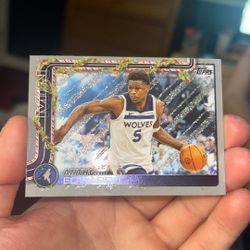 2025-26 Topps Holiday Anthony Edwards Silver Glitter #H84 Timberwolves