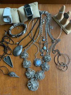 Chunky silver jewelry bundle