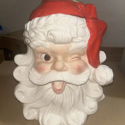 Gooseberryd Vintage Winking Santa Claus Cookie Jar Christmas Classic EUC