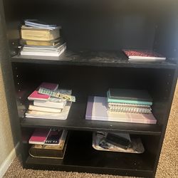 3-Row Black Book Shelf