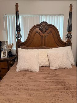 Bed frame & two small nightstands