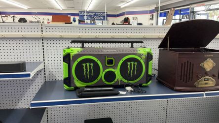 Monster Energy Bumpboxx Flare 8 Boombox, a portable Bluetooth speaker and sound system