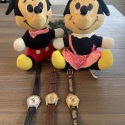 Vintage Disney Stuffed Animals/Watches