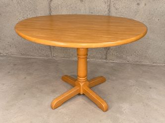 Round Wood Drop-Leaf Dining Table