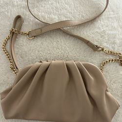 MADISON WEST SHOULDER BAG IN BLUSH •Ruched Shoulder Bag • Clutch Purse •Crossbody Bag Measures approximately 9” x 5.5”