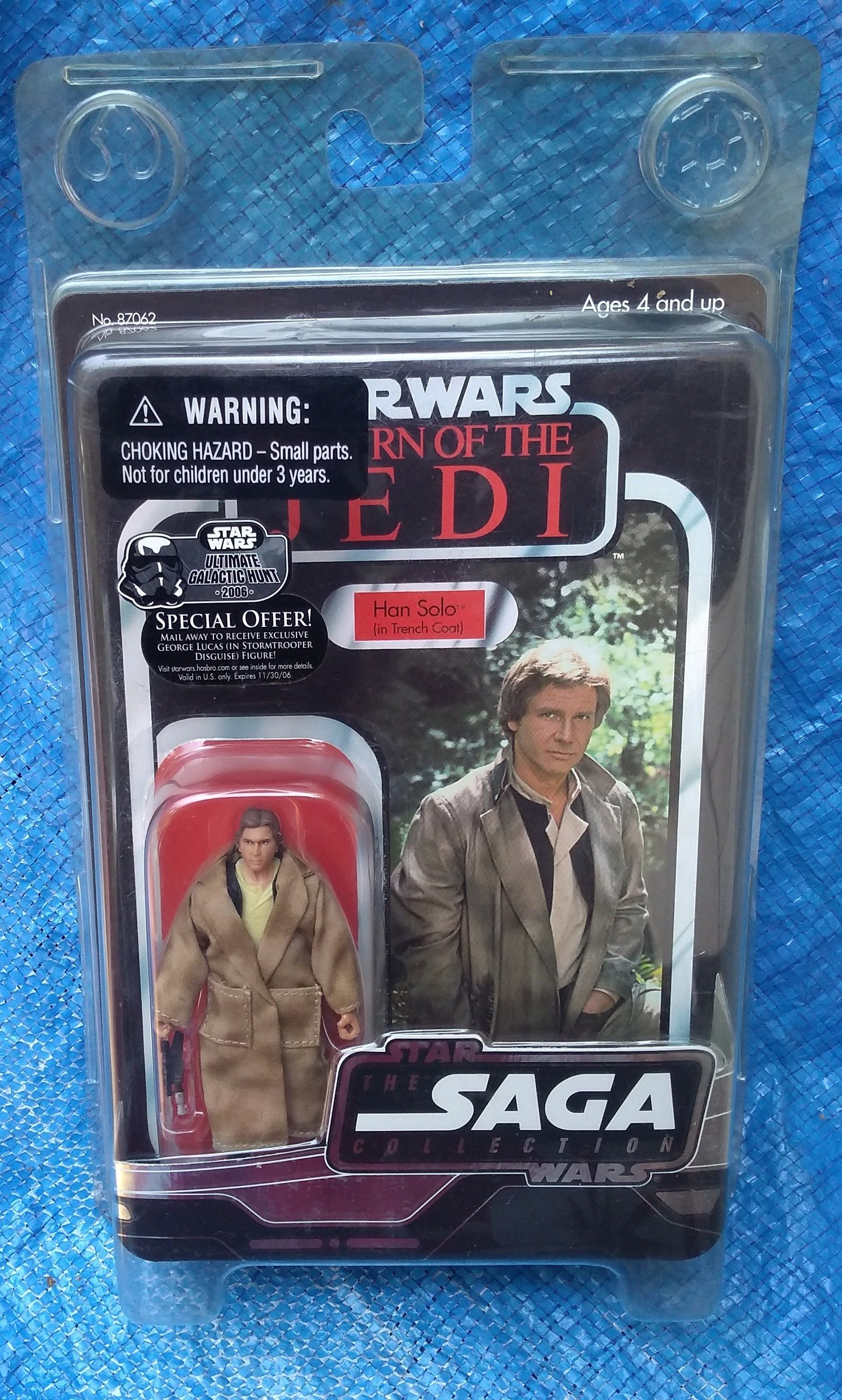 Star Wars Saga Collection Han Solo In Trench Coat Action Figure MOC MIP Hasbro Return Of The Jedi 2006