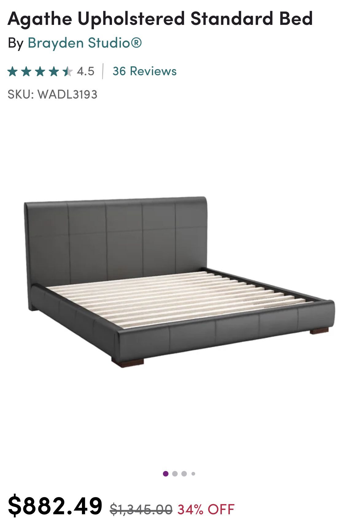 Bed Frame - Faux leather - Queen
