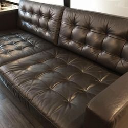 Gorgeous Espresso Colored Leather Sofa 