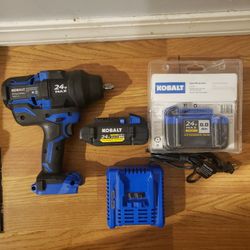 Kobalt 24V Max 1/2 Brushless Impact Wrench 2 Battery & Charger