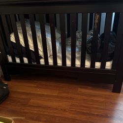 Baby Wood Crib Dark Oakwood