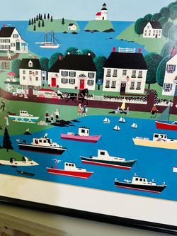 Vintage Cynthia & Christopher Folk Art Framed Print - “ We Were Told The  Sand Is Gold”