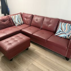 Sectional Sofa w/Ottoman (With Storage Space Inside)