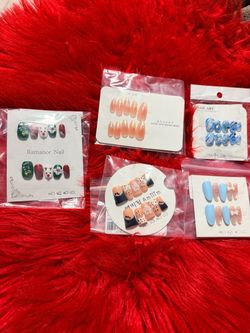 s, m,l sized hand designed press on nails
