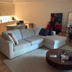 Modern 107” Beige Modular Sectional Couch w/ Chaise