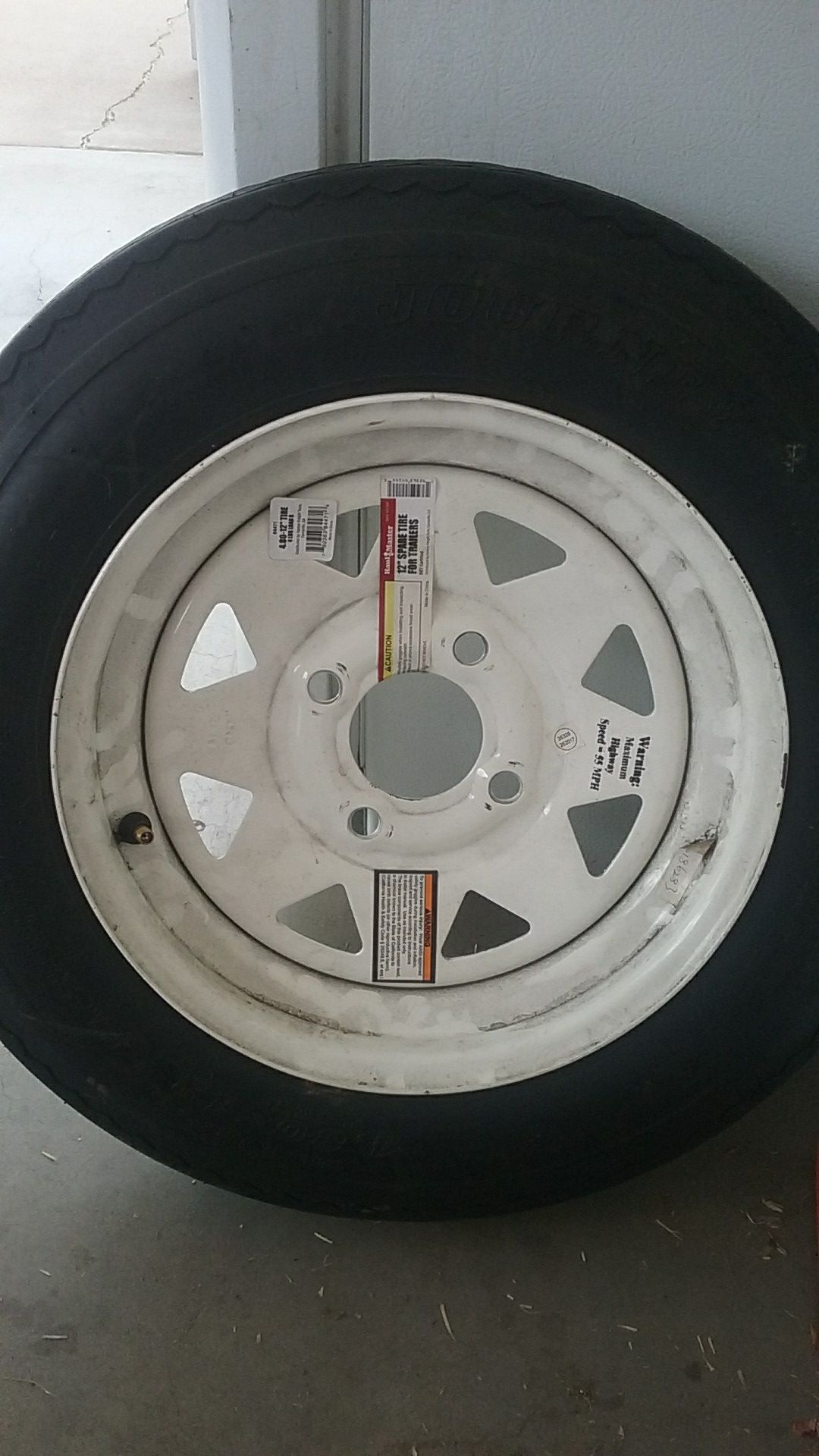 12" spare tire for trailers,4 lug load B