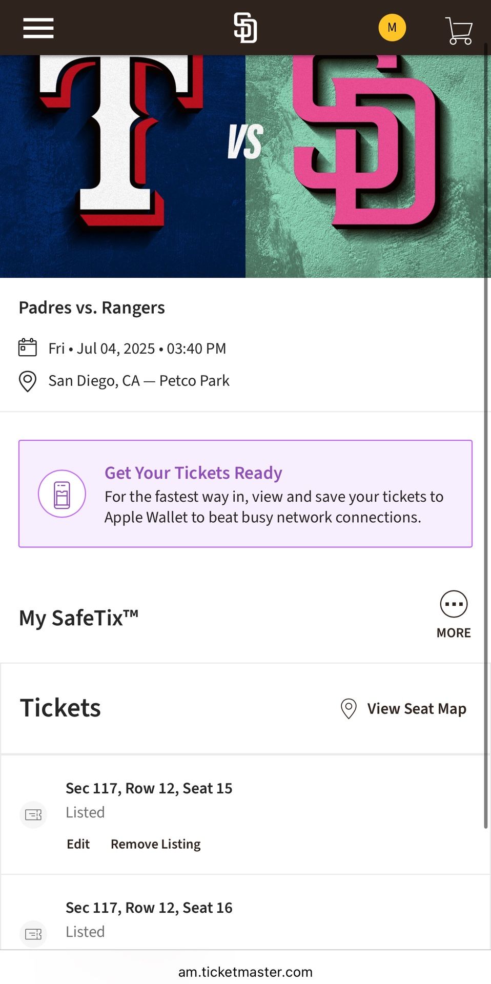 4th of July! Padres vs Rangers