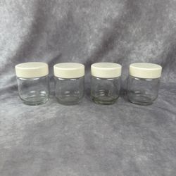 Euro Cuisine YMX650 Yogurt Maker Replacement 6 oz Glass Jars Set of 4 Lids