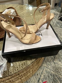 Nine West Nude Patent Strappy Heels