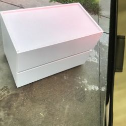 Small white End Table Two Drawers