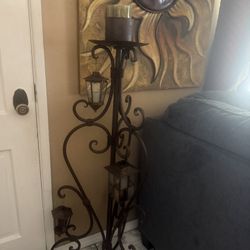 Rustic  Tall Candle Holder 