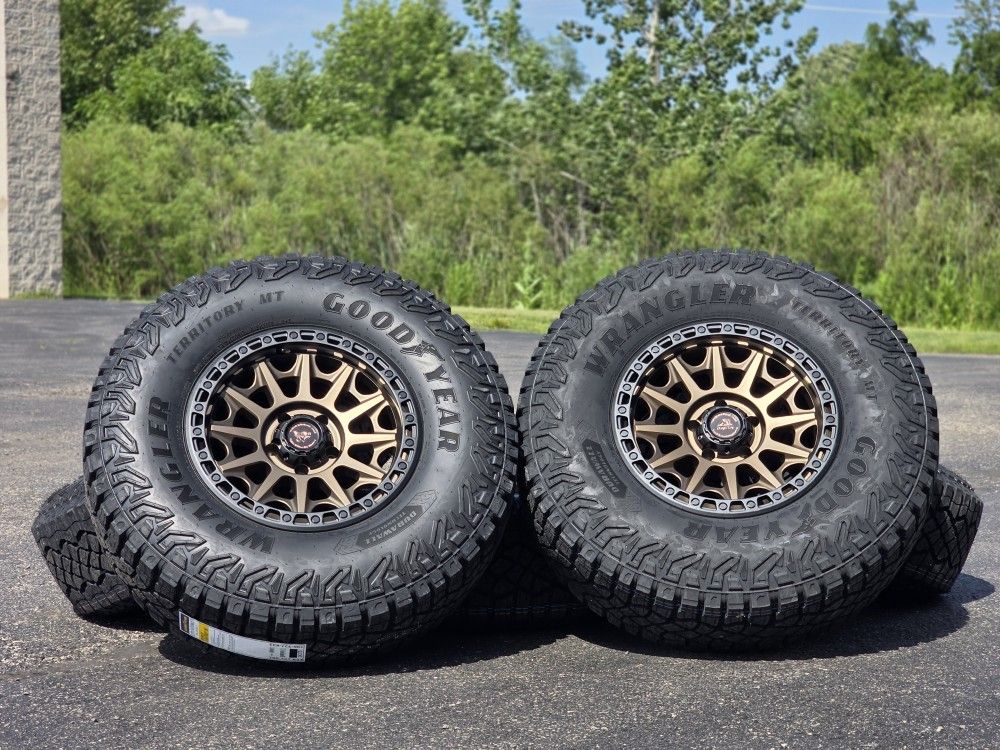 17" Jeep Basta Wheels and Tires Wrangler Gladiator Rubicon JL JK Goodyear 315/70R17 New