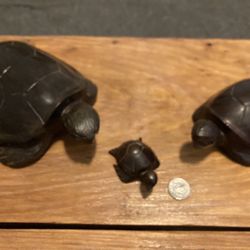 Carved Wood Turtles