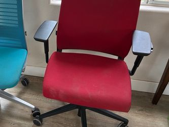 Steelcase Red Fabric Ergonomic Office Chair