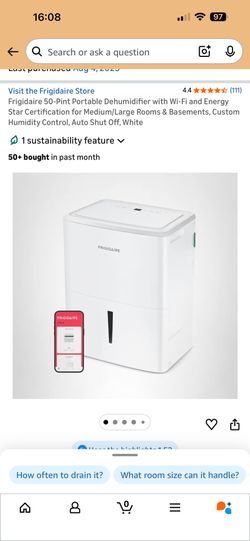 Frigidaire Dehumidifier