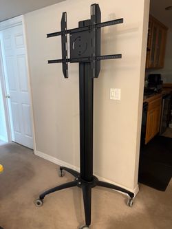 Rolling Mobile TV Cart with Integrated Power Strip COMMERCIAL HEAVY DUTY-  71 inches tall  x 41 x 27