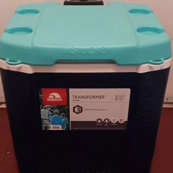 60-quart Blue Transformer Roller Cooler