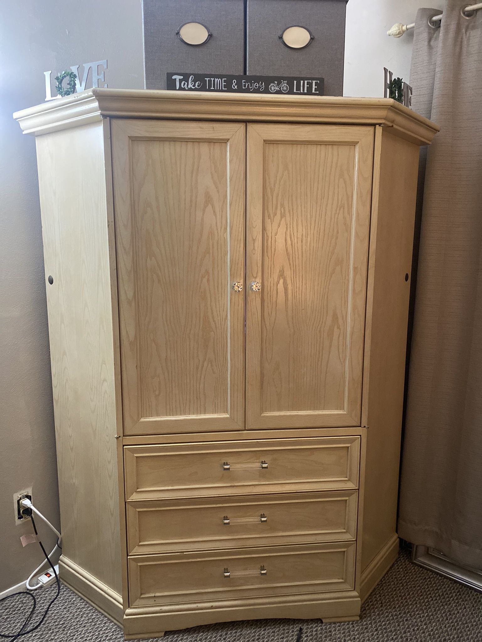Corner Armoire and Two Nightstands