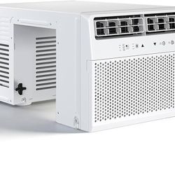 U-Shaped Window Air Conditioner, 10,000 BTU Window AC Unit Cools Up to 450 Sq. Ft for Bedroom/Living Room, Saddle AC Unit with Full Window View, Quiet