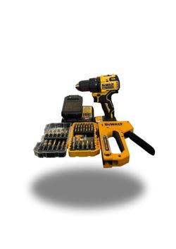 DeWalt 20V Brushless Drill Bundle w/ Battery Charger Stapler & Bits