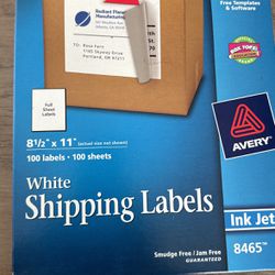Avery Shipping labels 8 1/2 X 11
