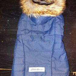 Eddie Bauer Small Dog Purka Coat With Fleece Lining And Fur Hood