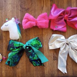 Unicorn Hair clips, Bows, And Keychain $5/All