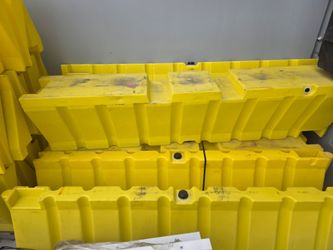 17 Yellow Hi-Vis Ballast Blocks / Temporary Fence Weights – Empty, Good Condition