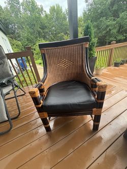 Rattan chair leather chairs