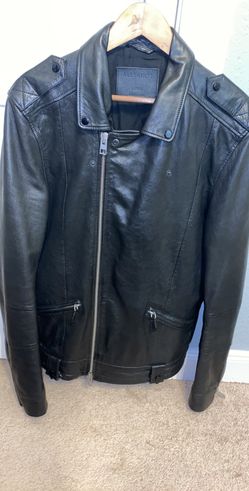 Men's All Saints "Griffin" BIKER Leather jacket SIZE Large 🔥🔥 Like NEW