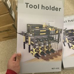  Large Power Tool Organizer Wall Mount, 2 Layers/4 Layers Cordless Tool Storage Rack, Heavy Duty Metal Power Tool Rack, Garage Tool Organizer for Home