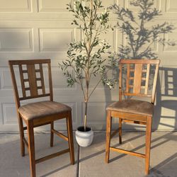 Solid Wood Counter Stools (Set of 2)