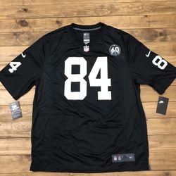 NIKE RAIDERS ANTONIO BROWN #84 60th ANNIVERSARY JERSEY Size XL Model #: CV8915-011 Color: Black / Grey Condition: New w/ Tags.