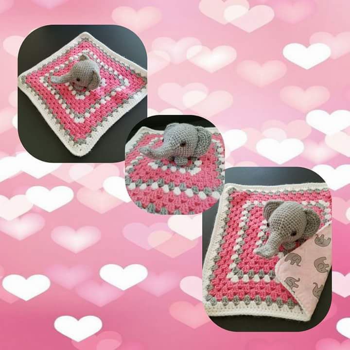 Crocheted Elephant Baby Lovey