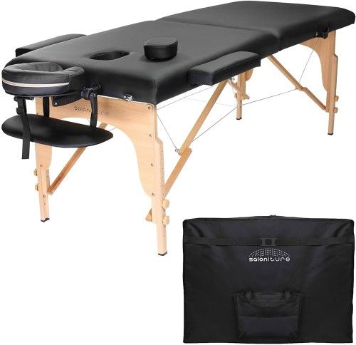 Saloniture Professional Portable Massage Table - Black