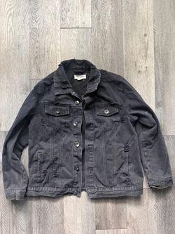 Cavalini Black Distressed Denim Jacket