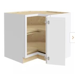 36x34.5x24 in. Plywood Shaker EZ Reach Base Corner Kitchen Cabinet Left in Painted white