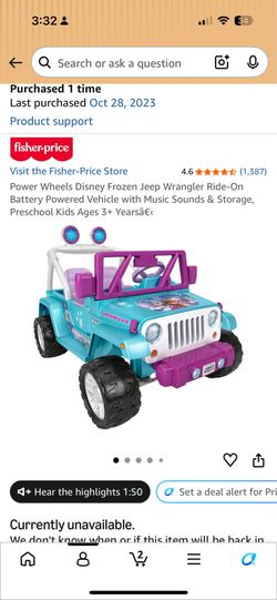 Kids Frozen Jeep